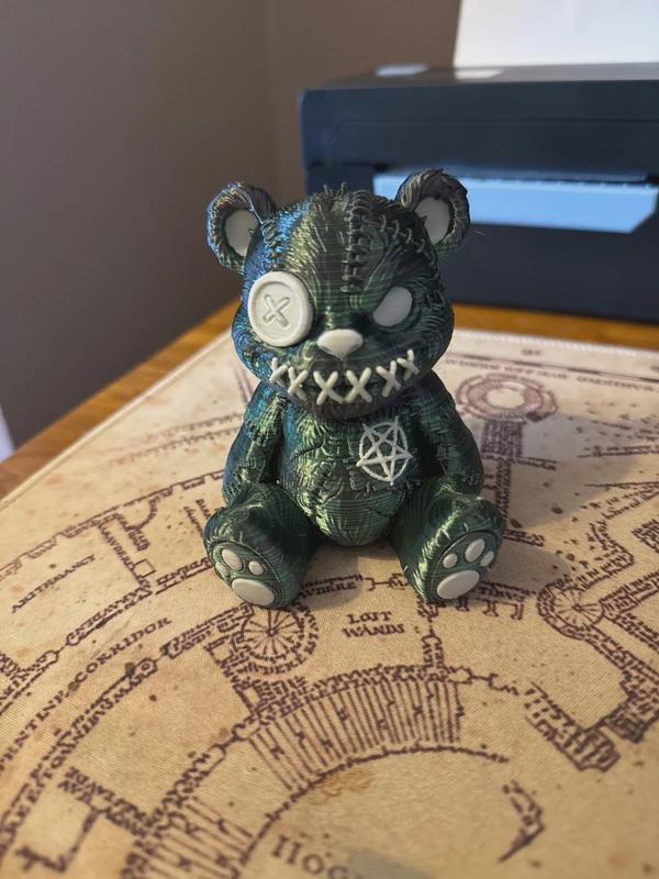 Horror Alien Bear Figure 3D Printed Hug with a Twist of Horror Cuteness!
