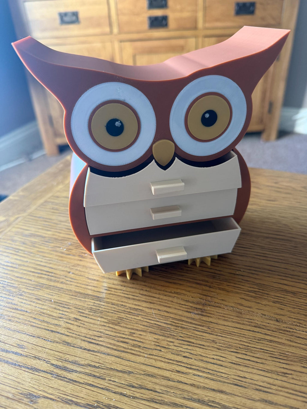 Owl Themed jewellery box unique (15cm H x 16.5cm W 5cm)