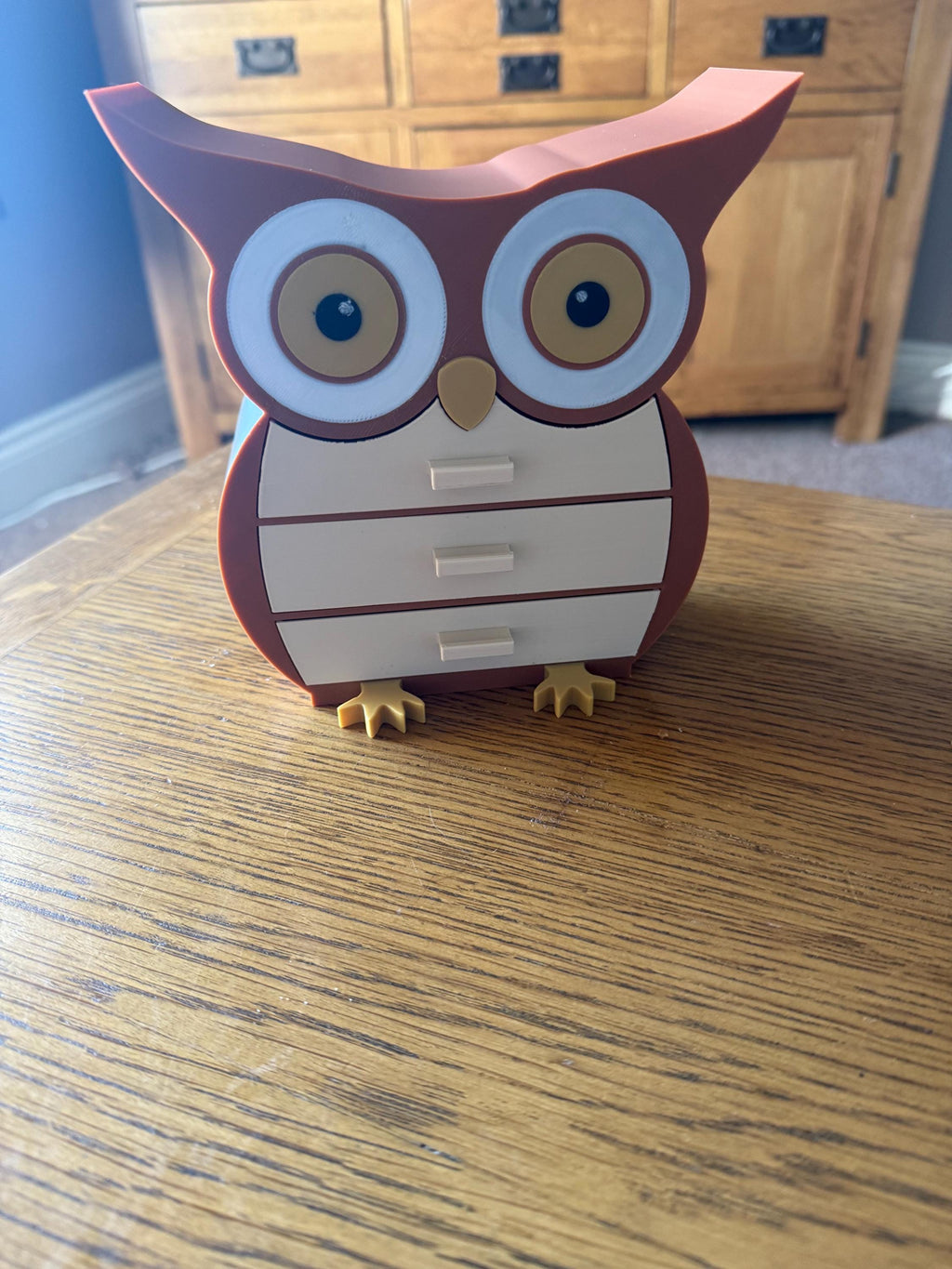 Owl Themed jewellery box unique (15cm H x 16.5cm W 5cm)