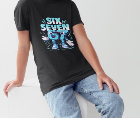 67 Brainrot Kids Meme Themed Custom Printed T-shirt (Sizes: 3-15 Years)