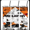 F1 McLaren racing car orange and white 20oz Custom Printed Tumbler