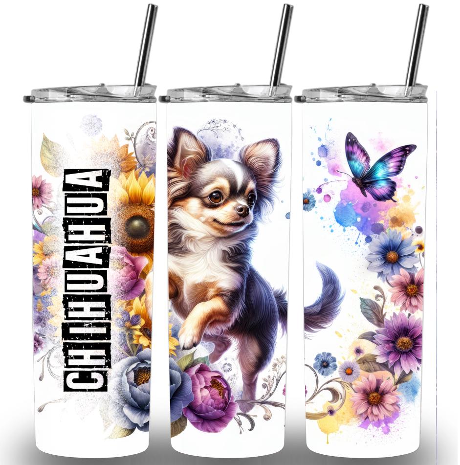 Chihuahua Themed 20oz Custom Printed Tumbler