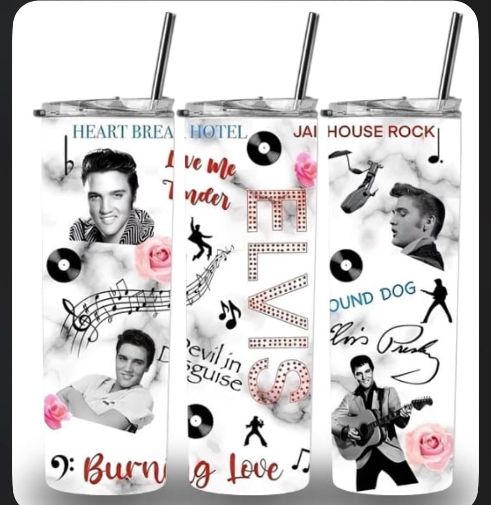 Elvis Presley rock and roll musics 20oz Custom Printed Tumbler