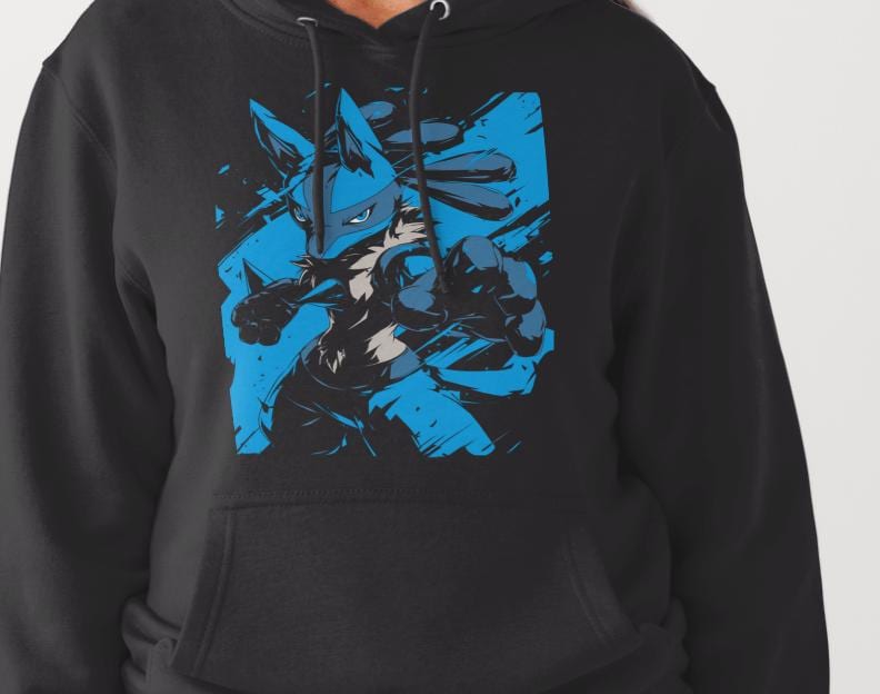 Pokemon Lucario Custom Printed Hoodies (Size Available S - 4XL)