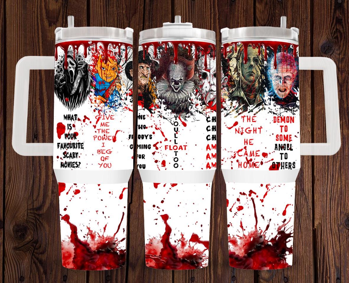 Horror Themed 40oz stainless Steel Insulated Tumbler