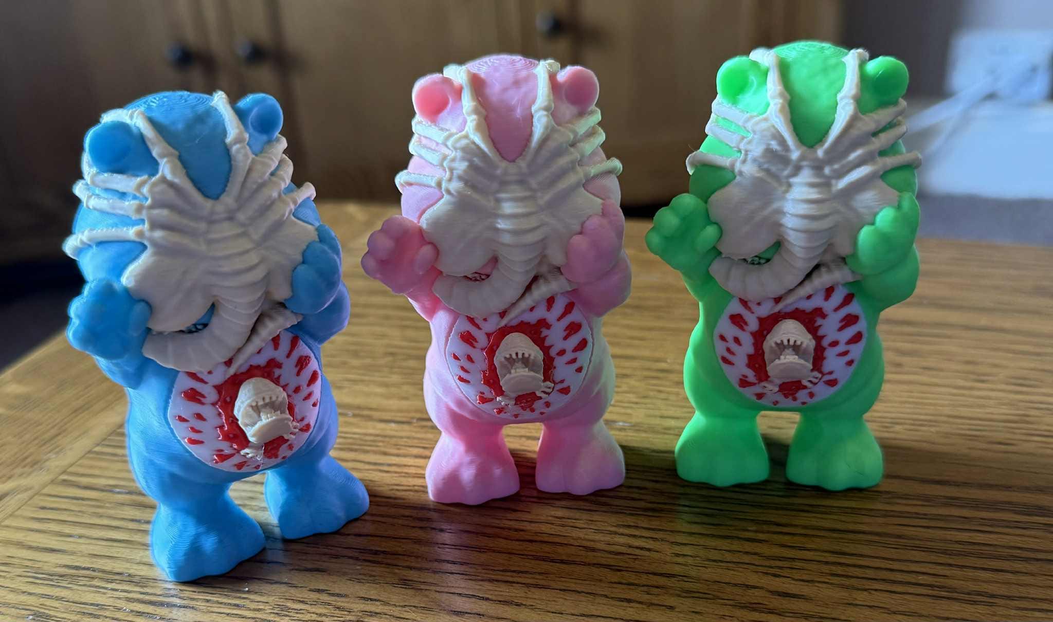 Care bear Face-hugger Figure 3D Printed Hug with a Twist of Sci-Fi Cuteness!
