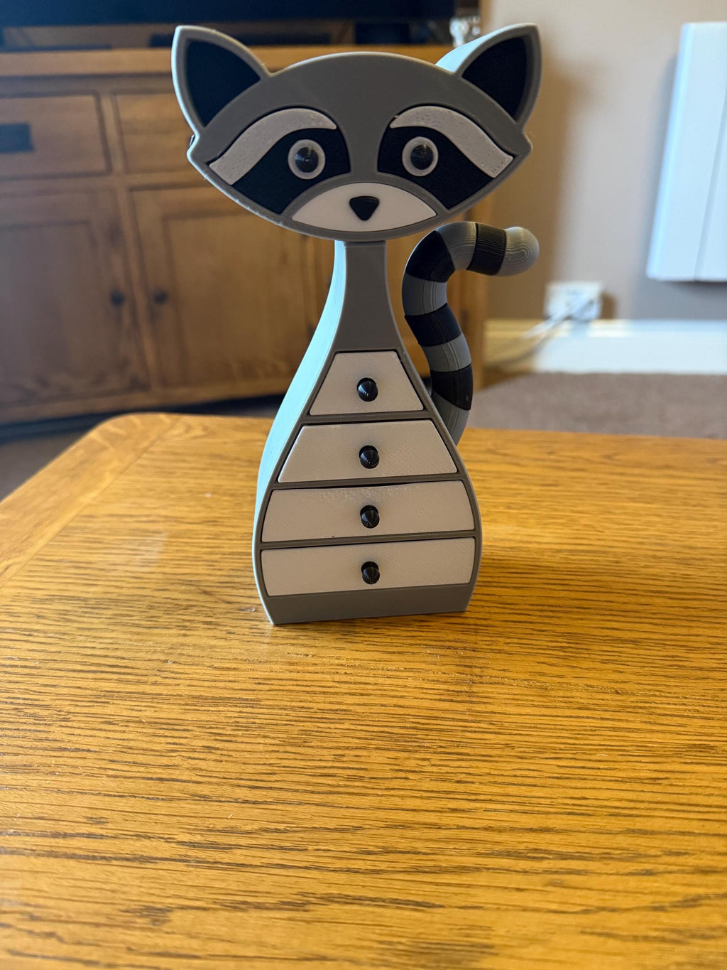 Raccoon Theme jewellery box unique (22cm H x 10cm W 5cm)