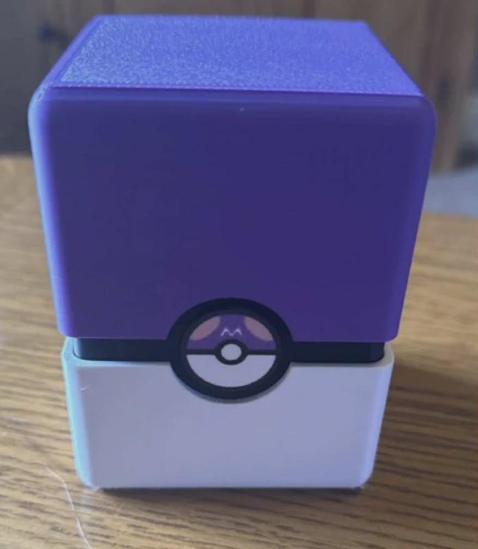 Pokémon storage Boulder Poke ball Design Deck Box 3D Printed Holds 100 Cards