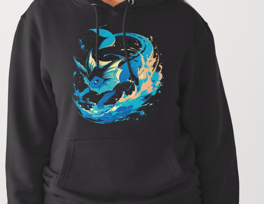 Pokemon Vaporeon Custom Printed Hoodies (Size Available S - 4XL)