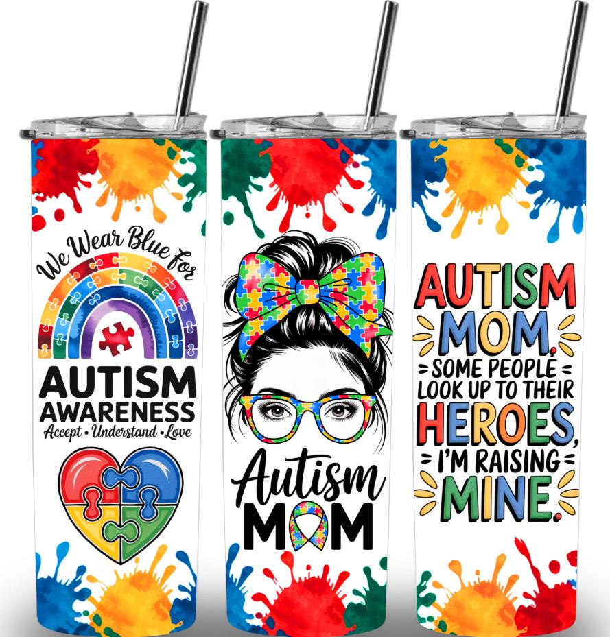 Autism Awareness 20oz Custom Printed Tumbler