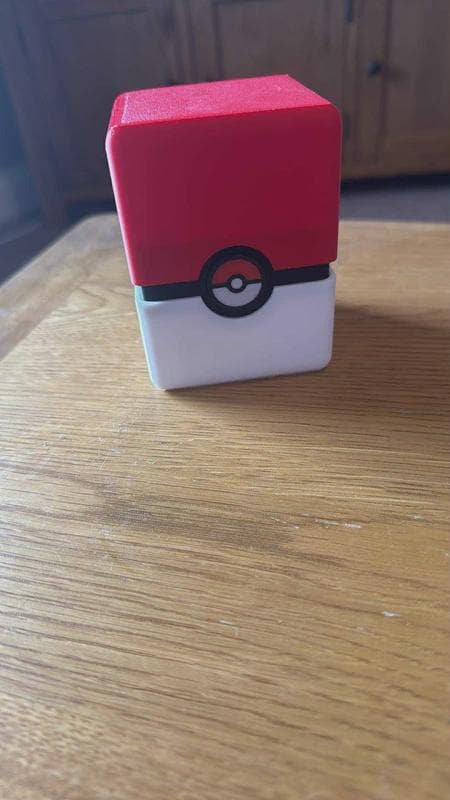 Pokémon storage Boulder Poke ball Design Deck Box 3D Printed Holds 100 Cards