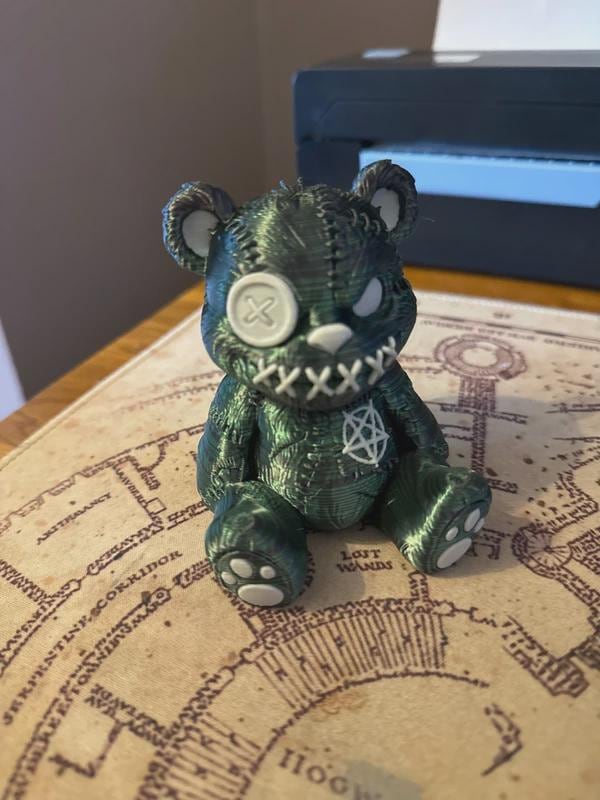 Horror Alien Bear Figure 3D Printed Hug with a Twist of Horror Cuteness!