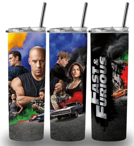 Fast and furious 20oz Custom Printed Tumbler