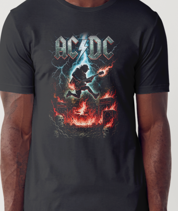 ACDC Custom Printed T-shirt (Size Available XS - 4XL) – Wave Designs 101