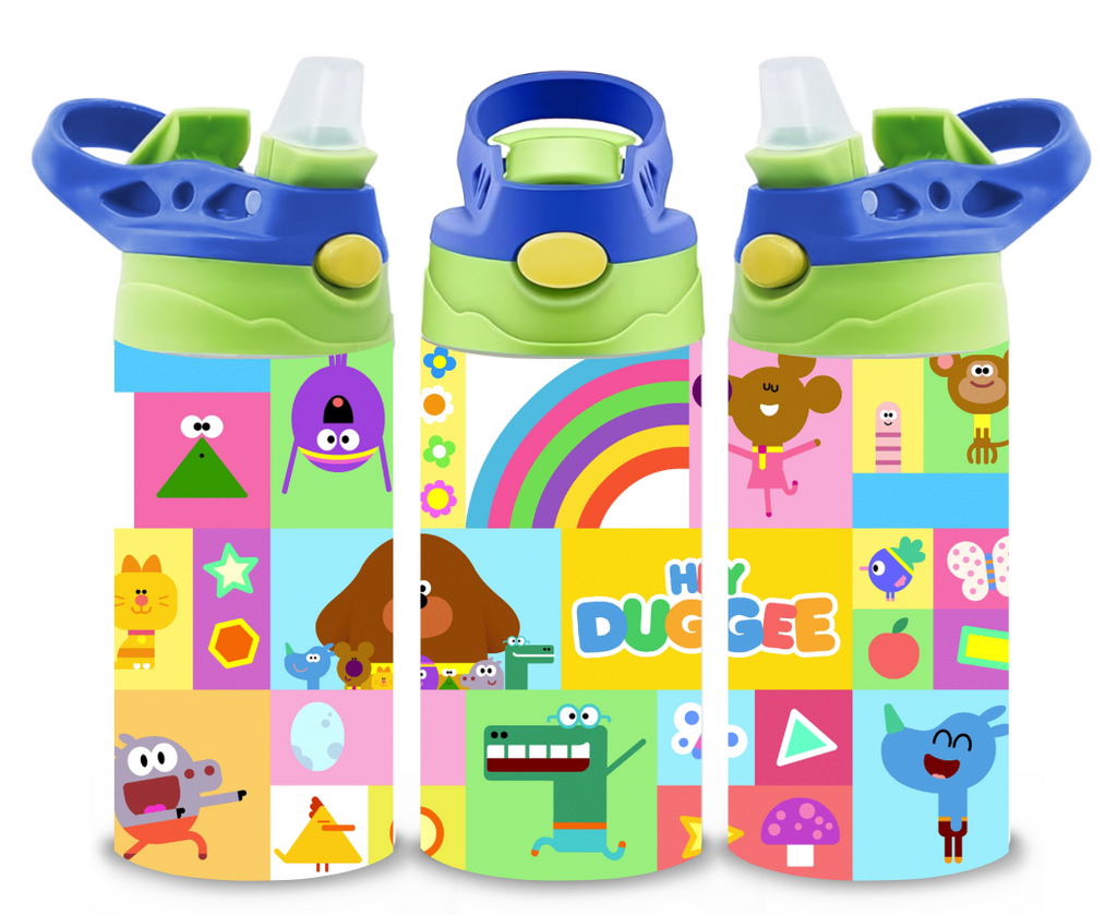 Hey Duggee Themed 12oz Printed Childrens Tumbler Cup With Silcone Sprout Sport Lid