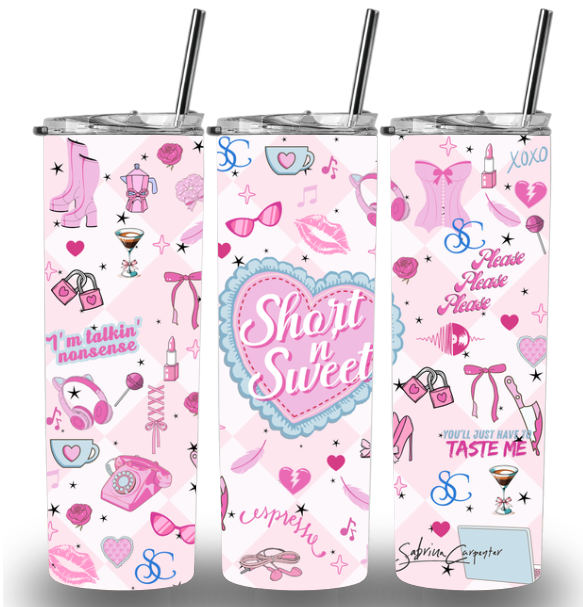 Sabrina Carpenter 20oz Custom Printed Tumbler