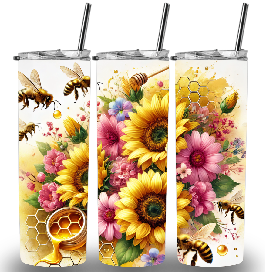 Bees Themed Custom Printed Tumbler