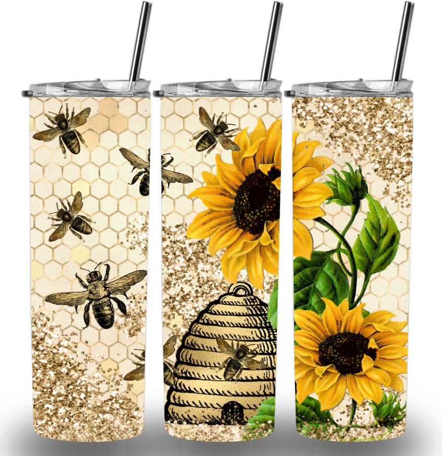 Bees Themed Custom Printed Tumbler