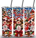 Christmas Themed Stainless Steel 20oz Custom Printed Tumbler