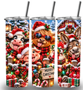 Christmas Themed Stainless Steel 20oz Custom Printed Tumbler