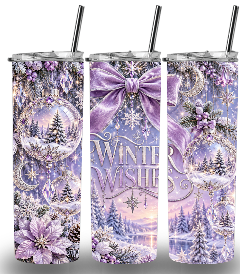 Christmas Themed Stainless Steel 20oz Custom Printed Tumbler
