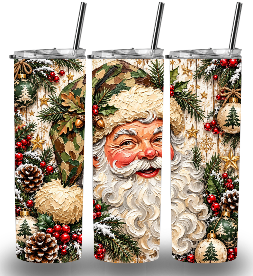 Christmas Themed Stainless Steel 20oz Custom Printed Tumbler