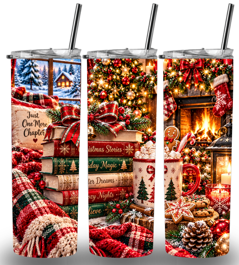 Christmas Themed Stainless Steel 20oz Custom Printed Tumbler