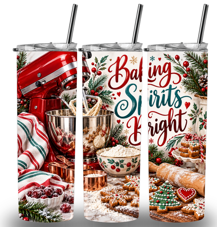 Christmas Themed Stainless Steel 20oz Custom Printed Tumbler