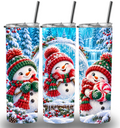 Christmas Themed Stainless Steel 20oz Custom Printed Tumbler