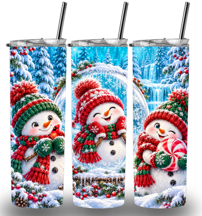 Christmas Themed Stainless Steel 20oz Custom Printed Tumbler