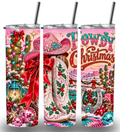 Christmas Themed Stainless Steel 20oz Custom Printed Tumbler