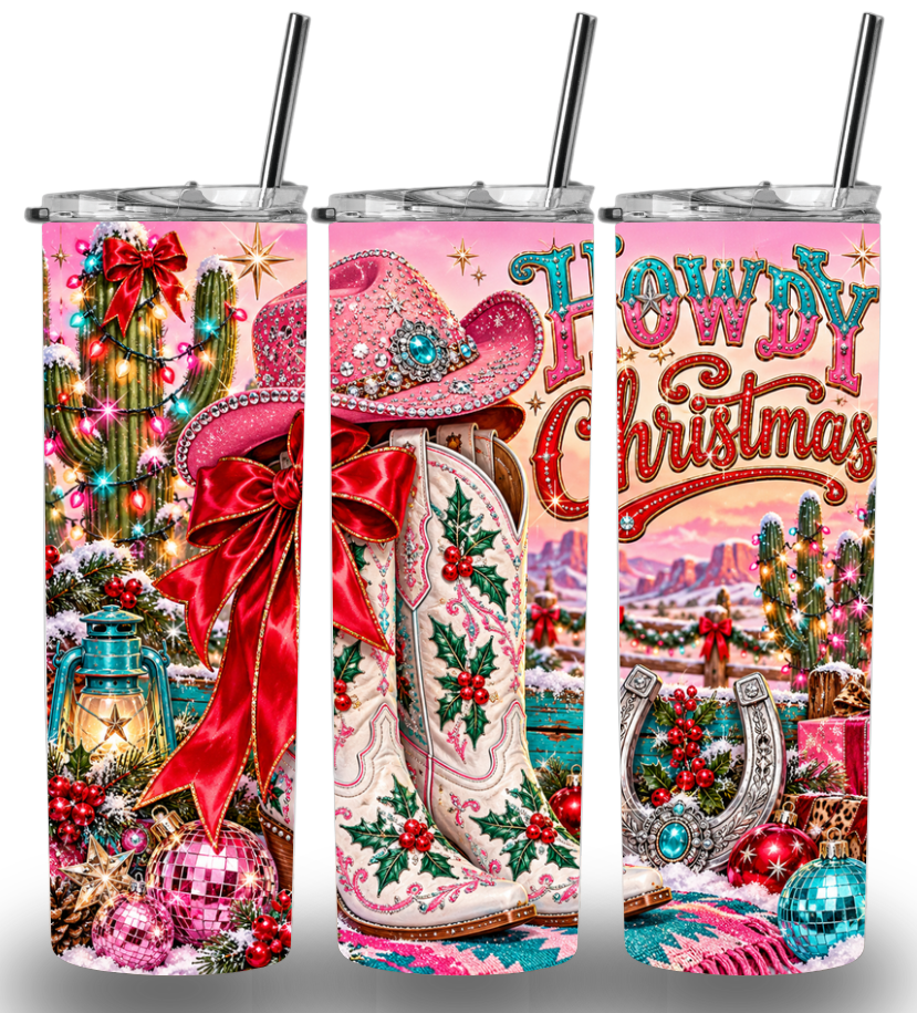 Christmas Themed Stainless Steel 20oz Custom Printed Tumbler