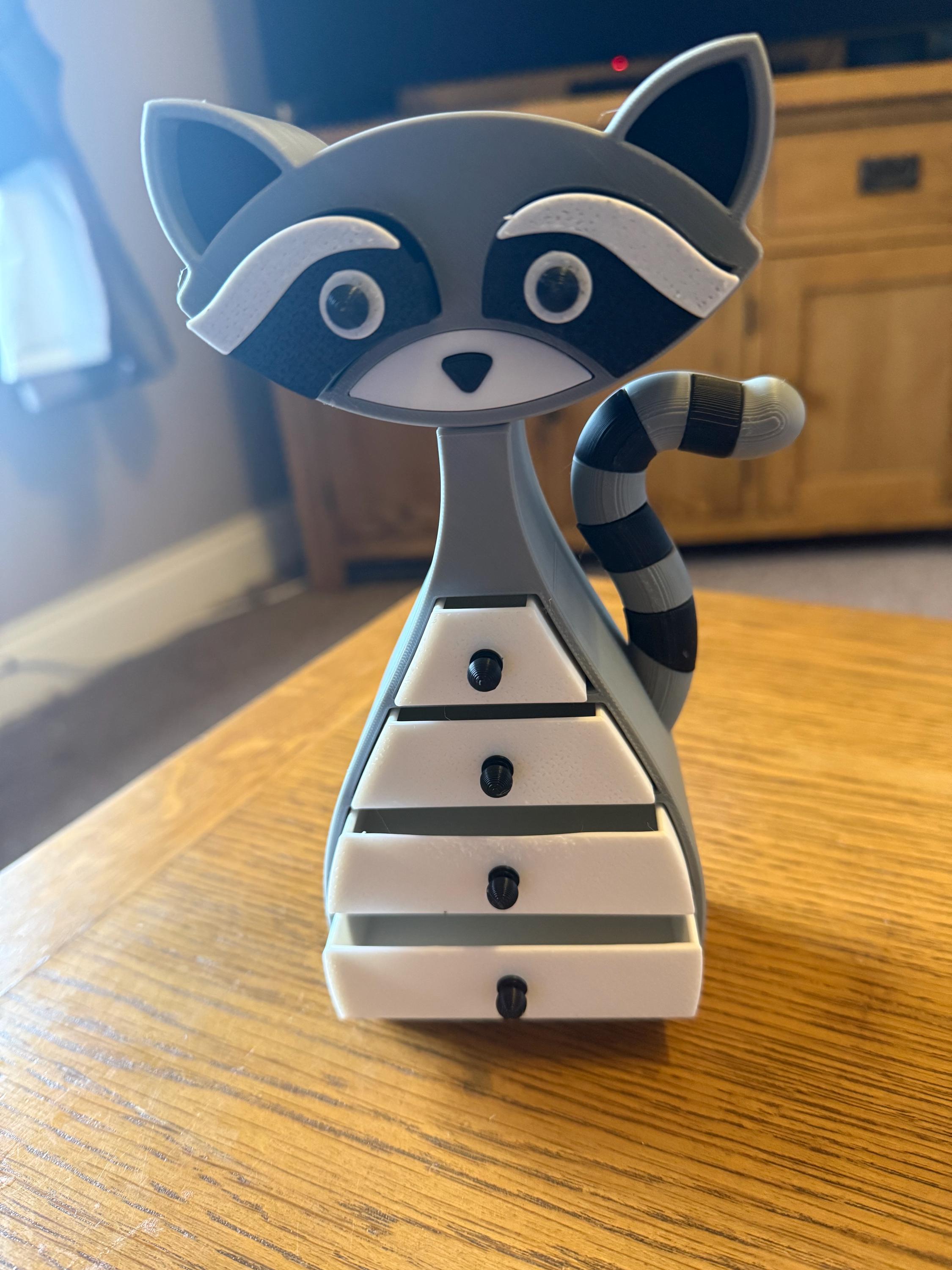 Raccoon Theme jewellery box unique (22cm H x 10cm W 5cm)