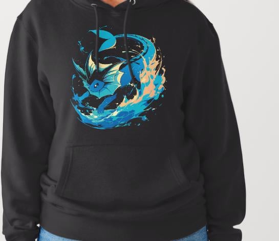 Pokemon Vaporeon Custom Printed Hoodies (Size Available S - 4XL)