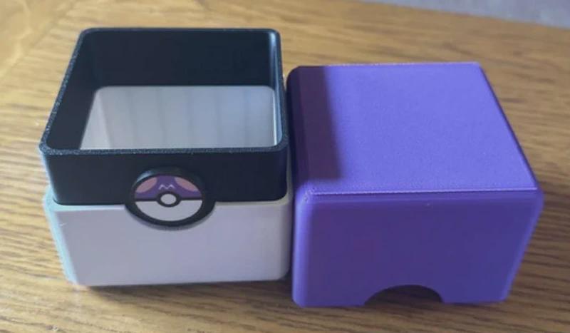 Pokémon storage Boulder Poke ball Design Deck Box 3D Printed Holds 100 Cards