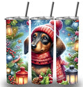 Dachshund Dog Christmas 20oz Custom Printed Tumbler