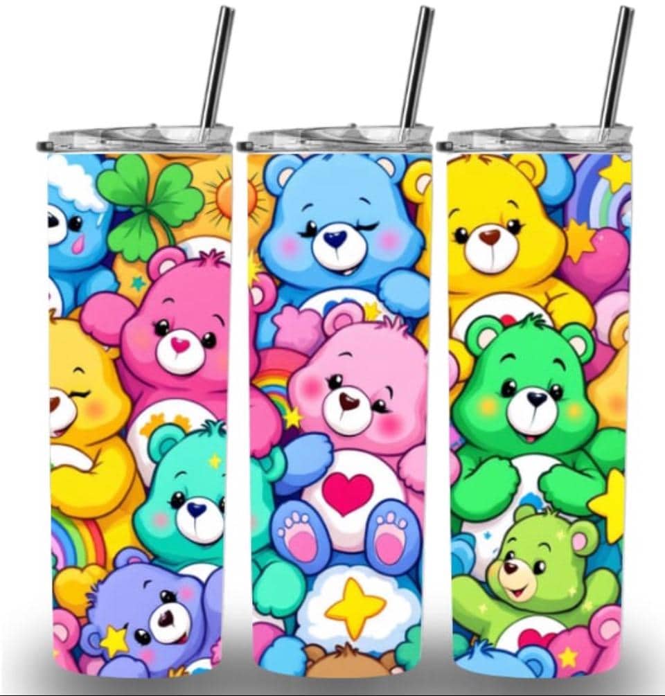 Carebear multicoloured bright  20oz Custom Printed Tumbler