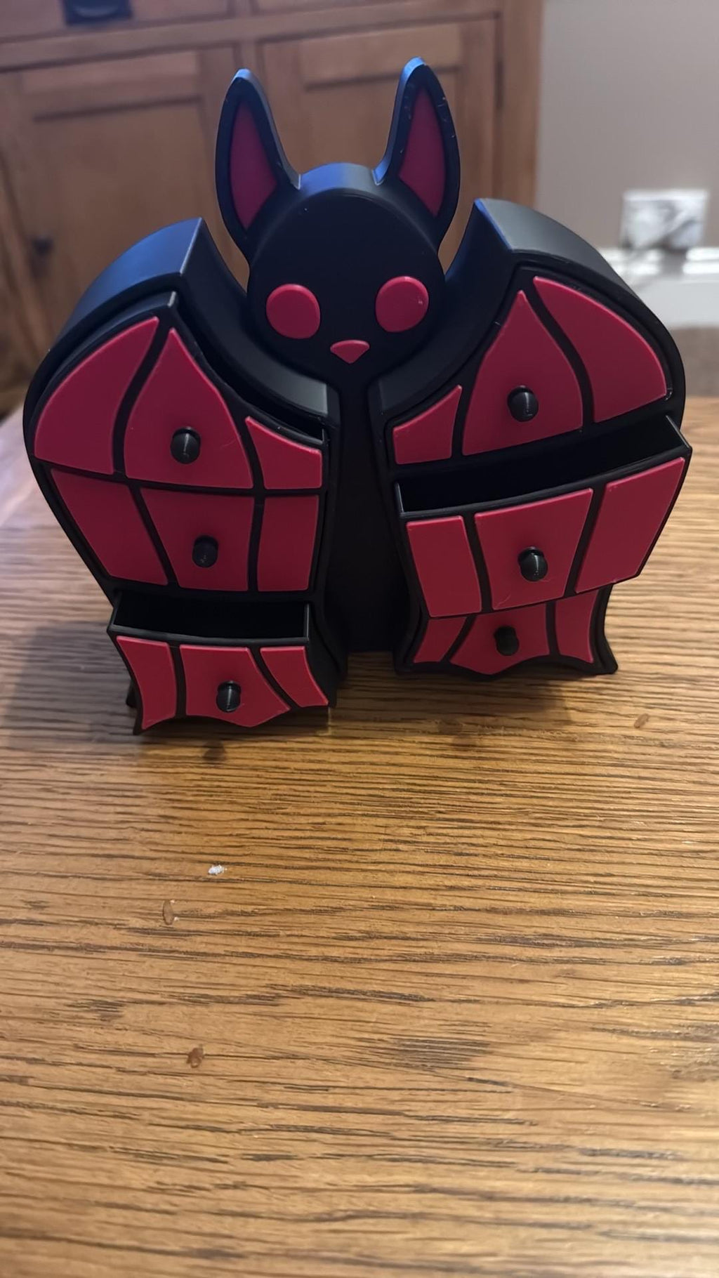 Horror Bat Themed jewellery box unique (15cm H x 16.5cm W 5cm)