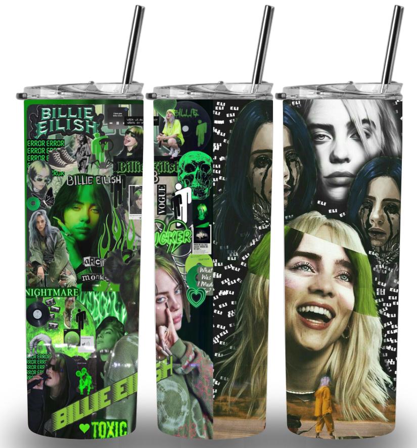 Billie Ellish Themed 20oz Custom Printed Tumbler