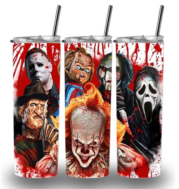 Horror characters large print 20oz Custom Printed Tumbler