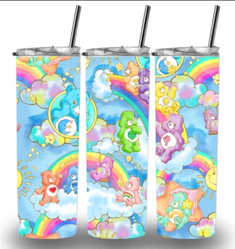 Carebear rainbow 20oz Custom Printed Tumbler