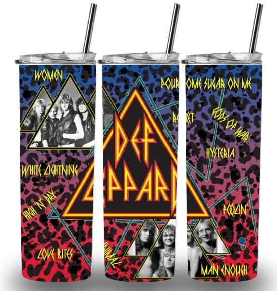 Def leppard music rock n roll 20oz Custom Printed Tumbler