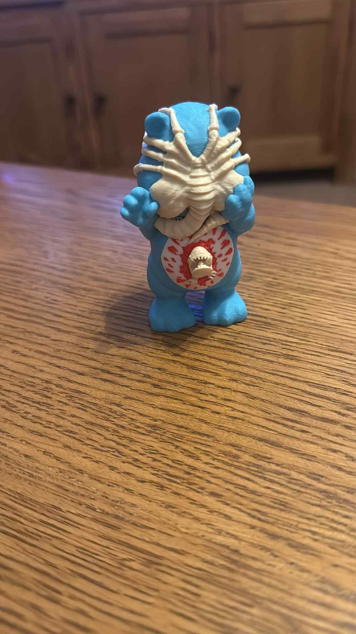 Care bear Face-hugger Figure 3D Printed Hug with a Twist of Sci-Fi Cuteness!