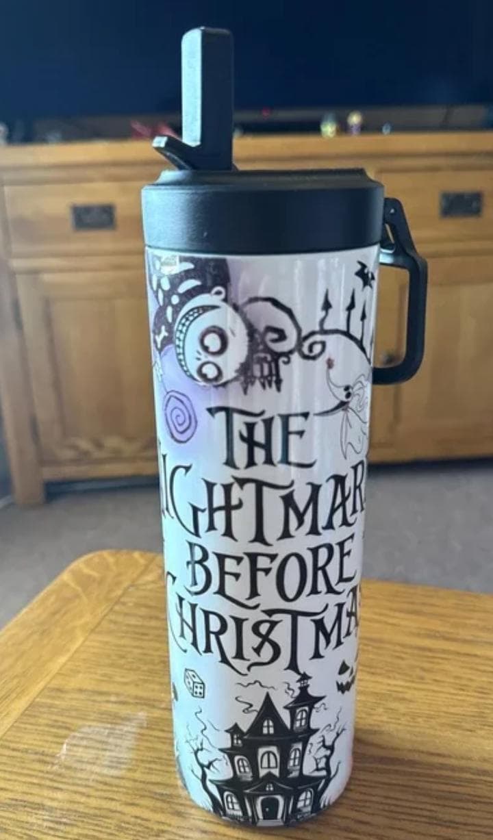 The Nightmare Before Christmas 20oz Screw Lid Custom Printed Tumbler