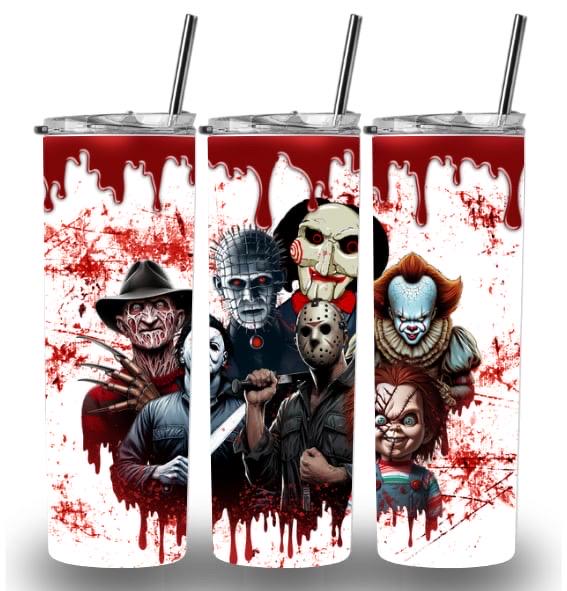 Horror characters bright  20oz Custom Printed Tumbler