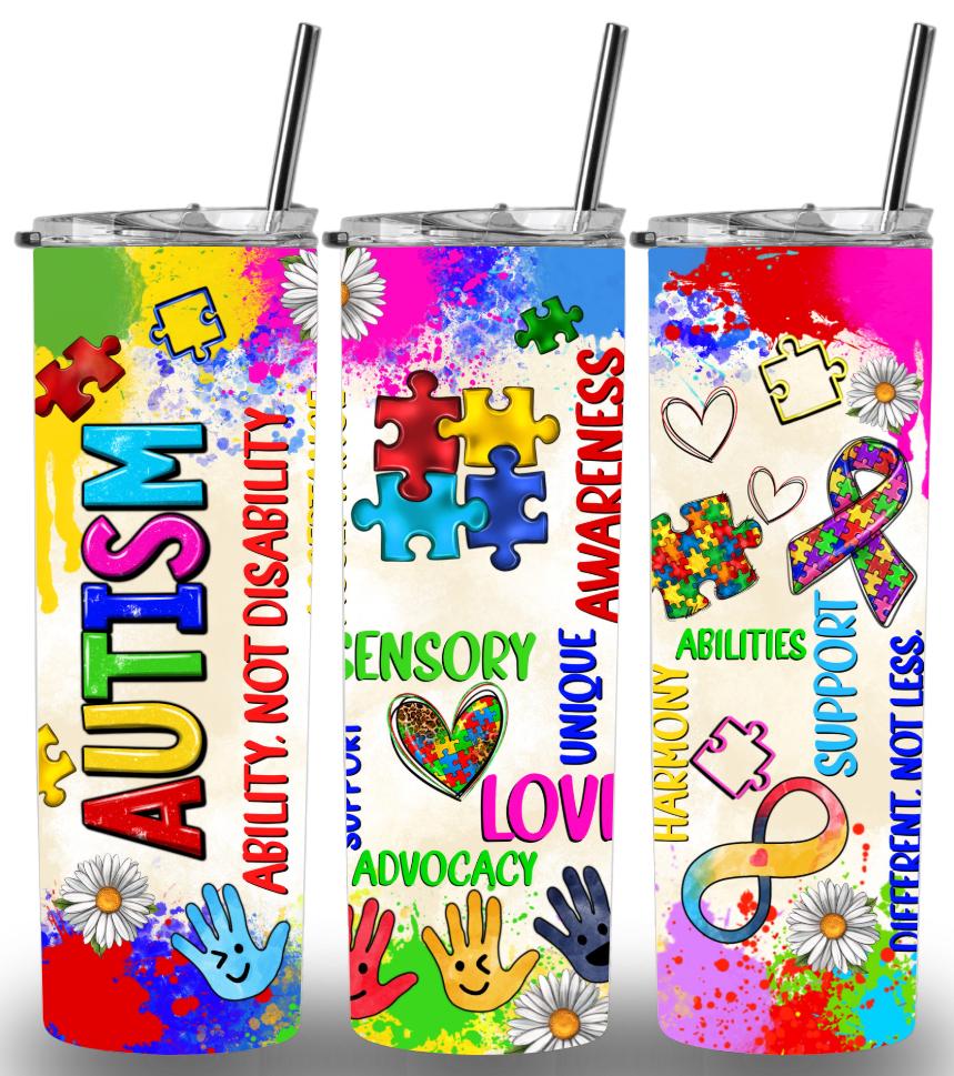 Autism Awareness 20oz Custom Printed Tumbler