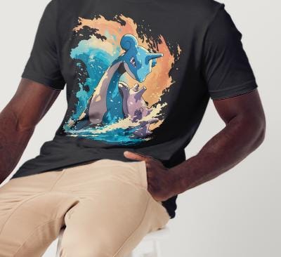 Pokemon Laprus Themed Custom Printed Hoodies (Size Available S - 4XL)