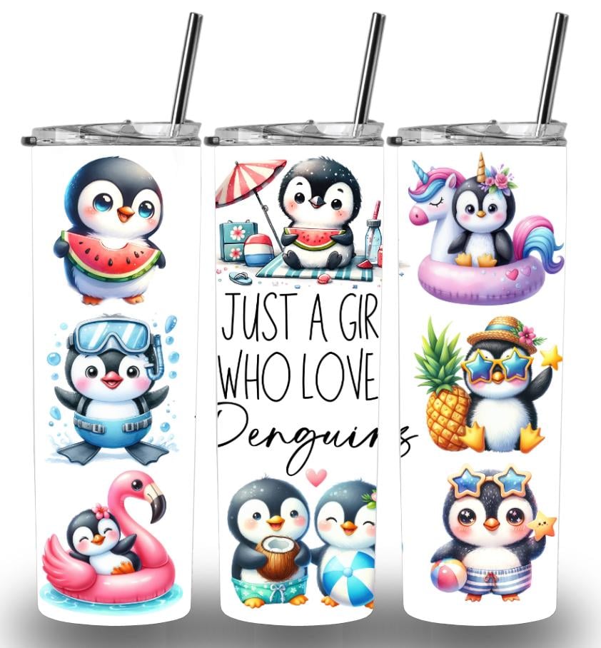 Penguins Themed 20oz Custom Printed Tumbler