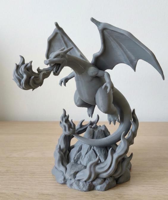 Charizard Figure Paint YourSelf 3D Printed Grey Model