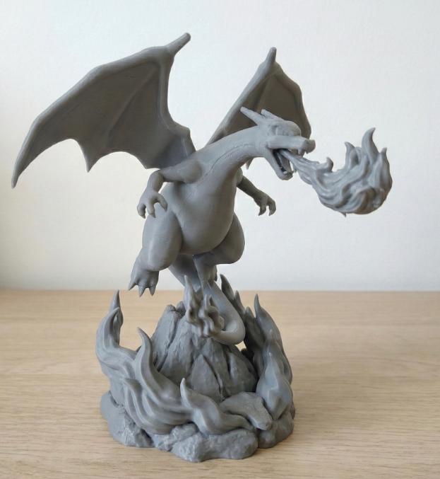 Charizard Figure Paint YourSelf 3D Printed Grey Model